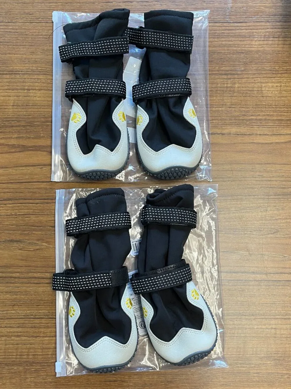 DOG SHOES - Weatherproof/ White and Black/ Rubber Soles